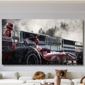 Michael Schumacher Canvas Wall Art, Formula 1 Poster Print, F1 Painting, F1 Grand Prix, F1 Fan Gifts, Ferrari Wall Decor, Birthday Gifts 51