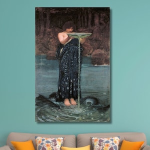 John William Waterhouse: Circe Invidiosa Canvas Wall Art, Art Print Gift, Artwork Painting, Reproduction, Home Wall Decor, Poster Gift (9)