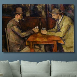 Paul Cézanne: Die Kartenspieler (Les Joueurs de Cartes) (1890) Leinwand Wandkunst/Vintage Malerei/eingewickelt oder gerahmt Giclee Wandkunst/Poster Geschenk