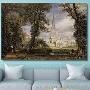 John Constable: Salisbury Cathedral from the Bishop&#39;s Garden (1826) Canvas Wall Art/Classic Painting Print/High Quality Print/Poster Gift 4