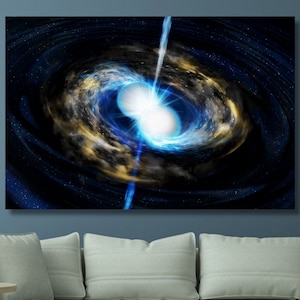 The Formation of Black Hole Neutron Stars Merger Canvas Wall Art/Supernova Painting/Space Poster Gifts/Nasa Printable/High Quality Prints/37