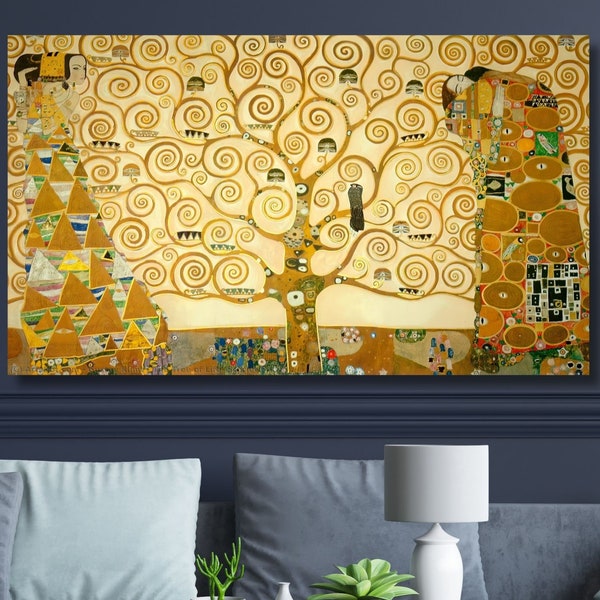 Baum des Lebens Leinwand Wandkunst Gustav Klimt/Baum des Lebens Gemälde/Gustav Klimt Print Art/Digitales Poster/Baum des Lebens Wand-Dekor/Wandbild groß