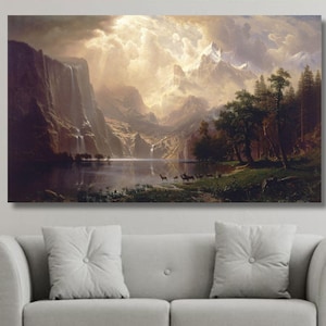 Albert Bierstadt: Among the Sierra Nevada, California (1868) Canvas Wall Art, Artwork Gallery Poster/Wrapped or Framed Giclee Wall Art/11