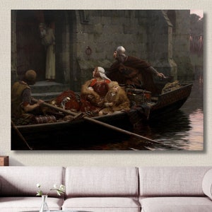 Edmund Blair Leighton In Time of Peril Canvas Wall Art, Fine Art Poster, Vintage Wall Art, Home Wall Decor, Artwork Painting, Art Print Gift