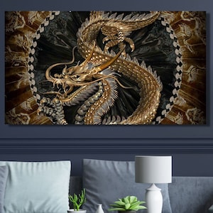 Chinese Dragon Canvas Wall Art Japan Dragon Wall Art Chinese Dragon Wall Decor Japanese Wall Art Asian decoration Chinese Wall Art Home Gift