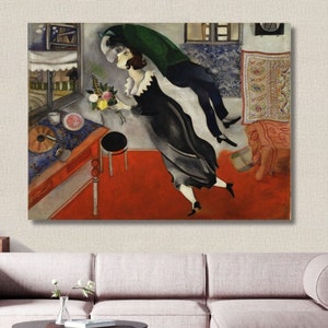 Birthday 1915 Marc Chagall Canvas Wall Art/Chagall Poster/Chagall Print/Home Gift/Chagall Painting/Exhibition Poster Set/Reproduction Art/10