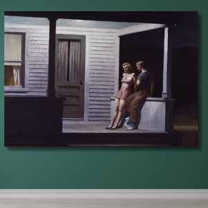 Edward Hopper: Summer Evening (1947) Canvas Art/Expressionism Print/Famous Art Painting/Hopper Artwork/Home Wall Decor/Hopper Poster/16