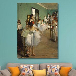 Edgar Degas: The Dance Class Canvas Wall Art, Ballerina Portrait, Dancer Painting, Ballet Dance Art Print, Ballerina Art for Girls Room (2)