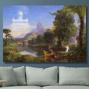 Thomas Cole: The Voyage of Life Youth (1842) Canvas Wall Art, Reproduction Art, Artwork Poster, High Quality Print, Roll or Framed Art 2