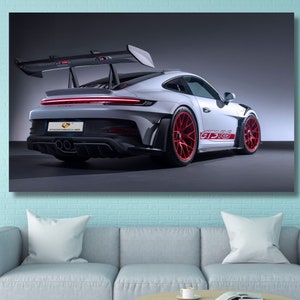 Porsche 911 GT3 RS Canvas Art/Porsche Painting/Sport Car Poster/Home and Game Room Wall Decor/Porsche Print Art/Car Artwork/Porsche Gifts/50