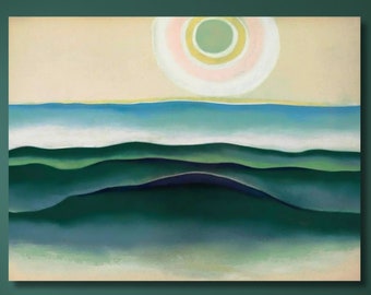 Georgia O&#39;Keeffe/Sun Water Landscape Canvas Wall Art/Georgia O&#39;Keeffe Art Prints/Georgia O&#39;keeffe Posters/Digital Artwork/Sun Water Maine/75