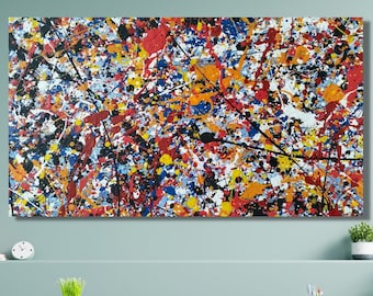 Pollock Canvas Wall Art Extra Large Canvas Wall Art Jackson Abstract Wall Art Home and Living Room Decor Jackson Pollock Convergence/1