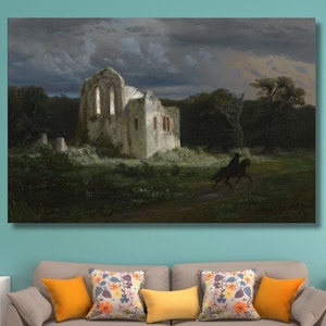 Arnold Bocklin Moonlit Landscape Canvas Wall Art/Art for Wall Poster Print/Canvas Painting/Home Decor Gift/Canvas Artwork/Reproduction Art/1