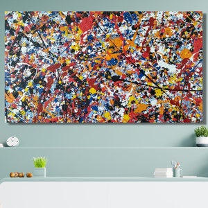 Arte de pared en lienzo de Pollock Arte de pared en lienzo extragrande Arte de pared abstracto de Jackson Decoración para el hogar y la sala de estar Jackson Pollock Convergence/1