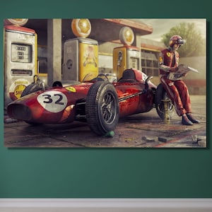 Legent Ferrari F1 Canvas Print Art Formula 1 Canvas Wall Art Poster F1 Grand Prix Ferrari Fan Gift Man Cave Decor Formula 1 Gifts/1