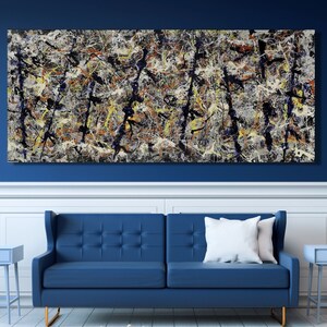 Pollock Canvas Wall Art Extra Large Canvas Wall Art Pollock Style Painting Home and Living Room Decor Jackson Pollock Canvas Print Gift/6