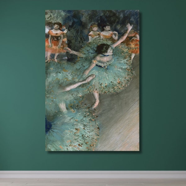 Edgar Degas : oeuvre d'art murale sur toile La danseuse verte, portrait de ballerine, peinture de danseuse, impression d'art danse classique, oeuvre d'art ballerine pour chambre de filles (1)