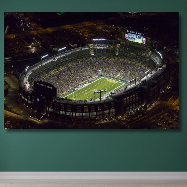 Lambeau Field Leinwanddruck / Green Bay Packers / Fußball-Stadion Gemälde / Sport Poster Lambeau Field Geschenk / American Football Kunst / Wanddekoration /1