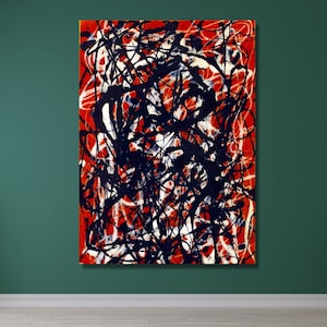 Pollock Leinwand Wandkunst Extra Große Leinwand Wandkunst Jackson Abstrakte Wand Kunst Haus und Wohnzimmer Dekor Jackson Pollock Convergence / 3
