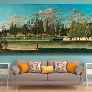 Henri Rousseau The Canal and Landscape with Tree Trunks Canvas Wall Art/Artwork Poster Print/Rousseau Jungle/Art Painting/Home Decor Gift/6