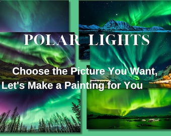 Polarljusmålningar/Aurora Borealis Norrsken Canvastavla/Norrskenstavla/Naturkonst/Stjärnhimmel Poster Gåva