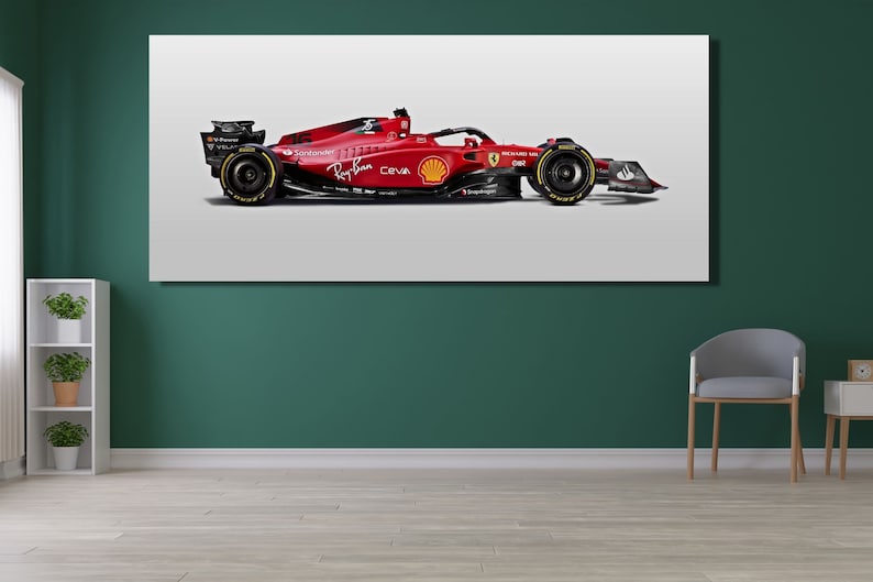 Ferrari F1 Wall Art Huge Canvas Wall Decor Man Cave Gift Formula 1