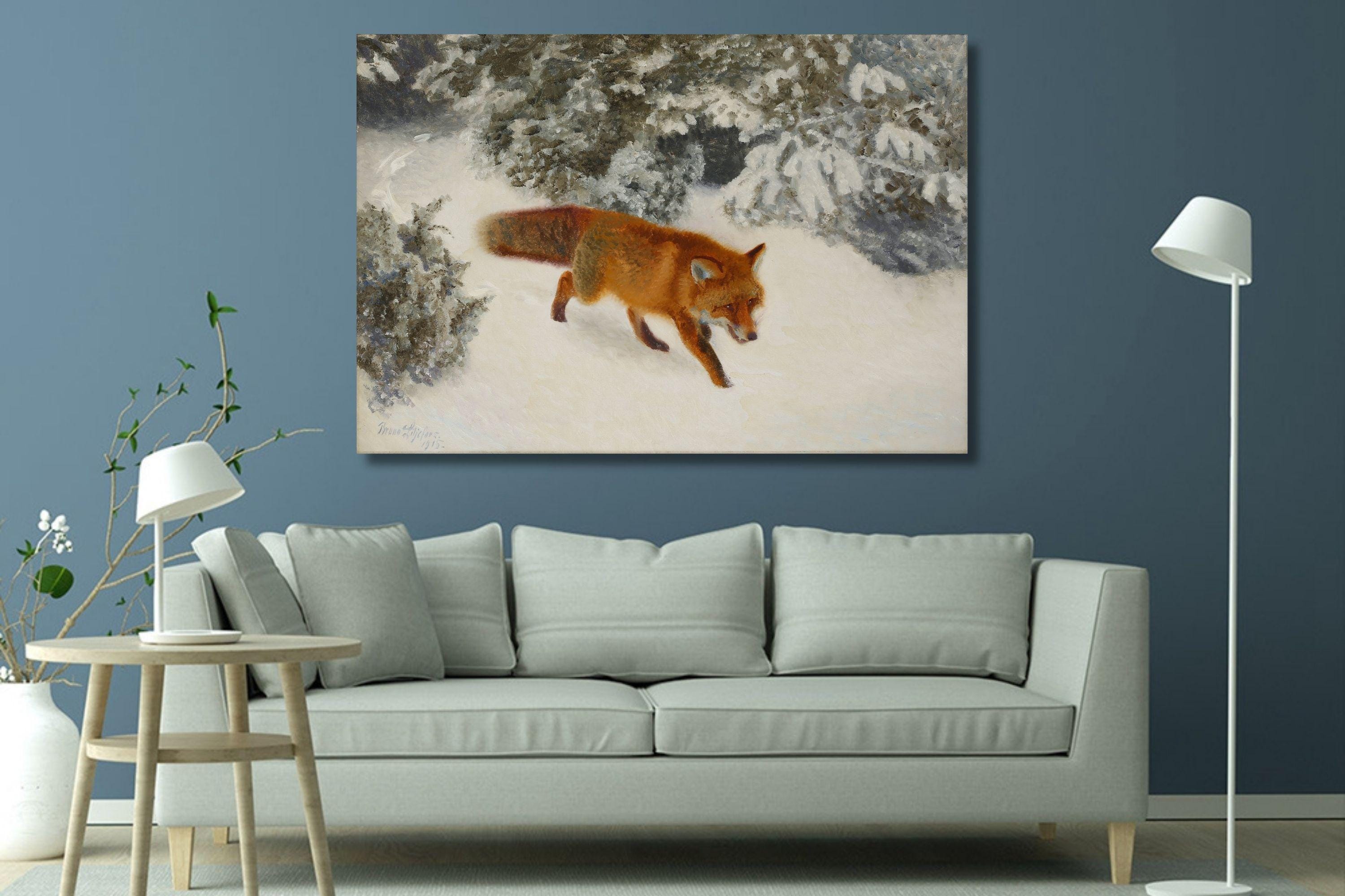 Bruno Liljefors: Fox in Winter Landscape (1915) Canvas Wall Art