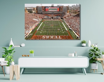 Toile d'art du stade Texas Longhorns, affiche de football de la NCAA/24