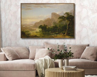 Asher Brown Durand: Landschaft von der Shanatopsis Leinwand / Hudson River Schulmalerei / Amerikanische Naturlandschaft/6