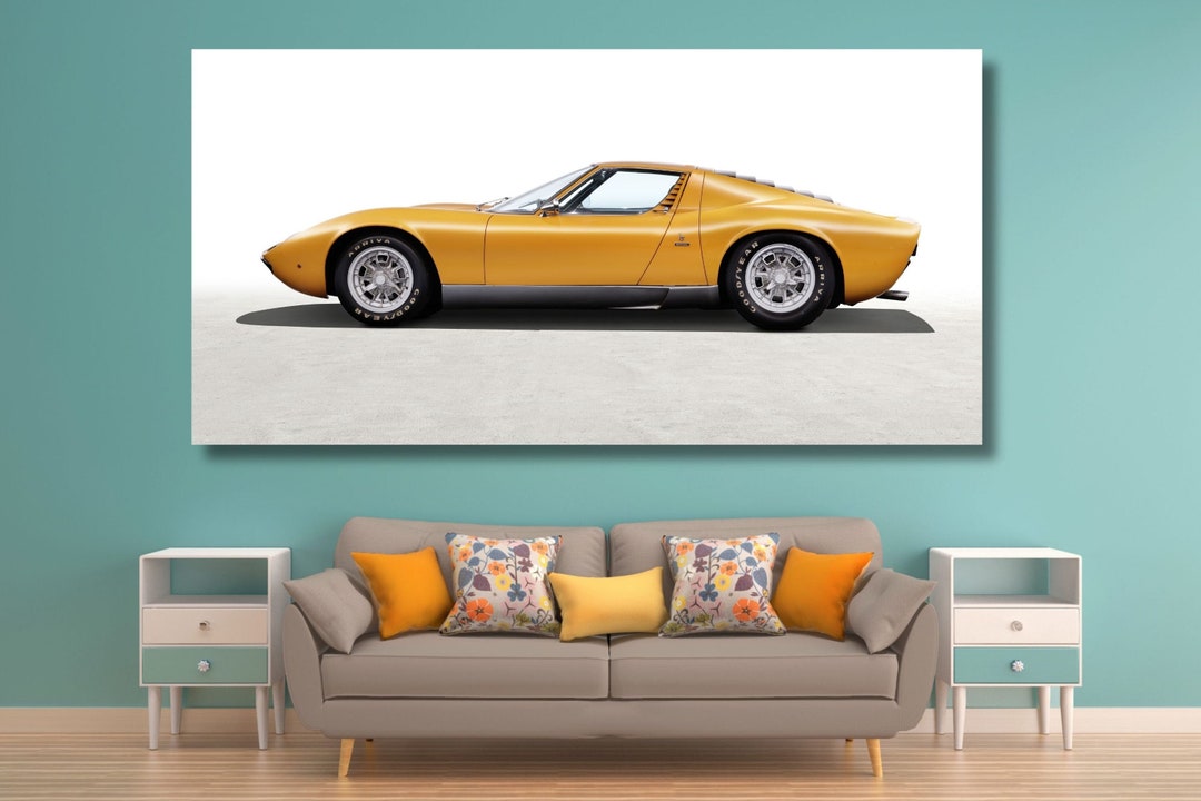Lamborghini Miura Poster/lamborghini Canvas Wall Art/sport Car Wall ...