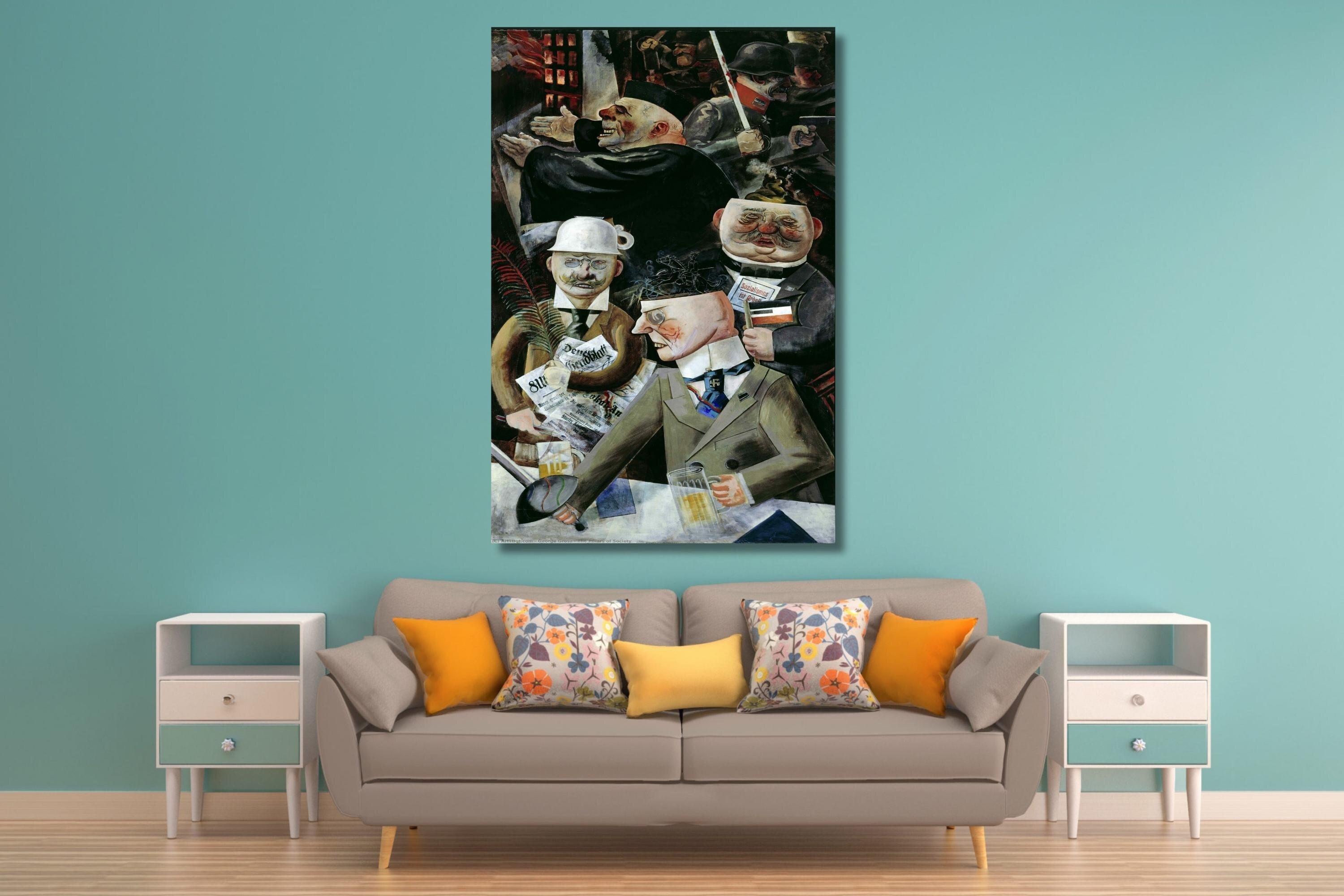 社会の柱 ジョージ・グロス キャンバス ウォールアート/アートワーク