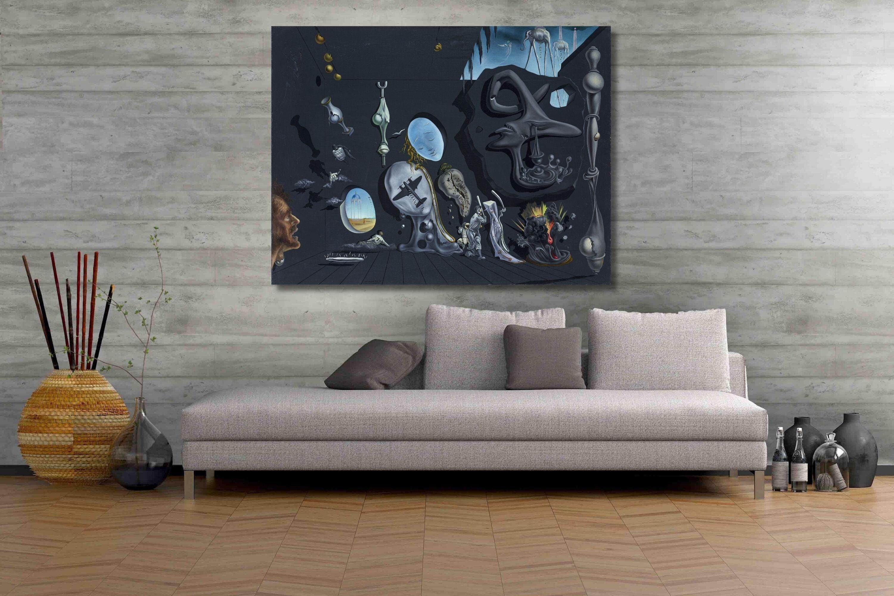 Salvador Dali: Melancholy Atomic and Uranium Idyll (1945) Canvas