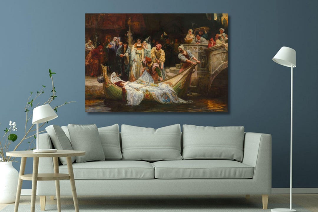 George Edward Robertson: the Lady of Shalott (1899) Canvas Wall