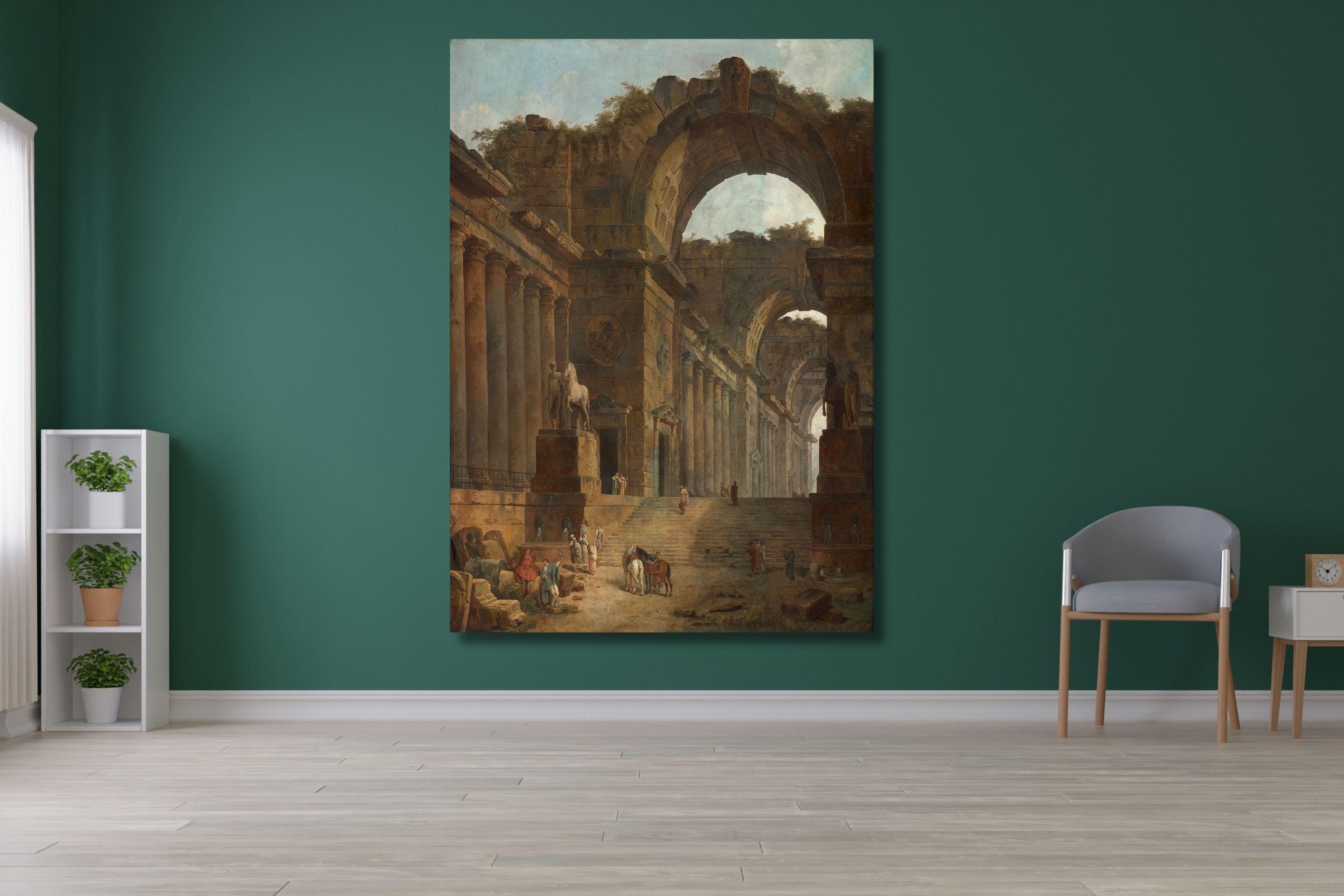 ヒューバート・ロバート：噴水（1787）キャンバス壁アート、アート