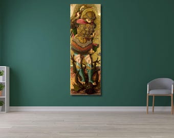 Carlo Crivelli: Heiliger Michael Leinwand / Renaissance religiöser Kunstdruck / Erzengel Wanddekoration / Klassische italienische Malerei / Christliches Kunstwerk Geschenk / 4