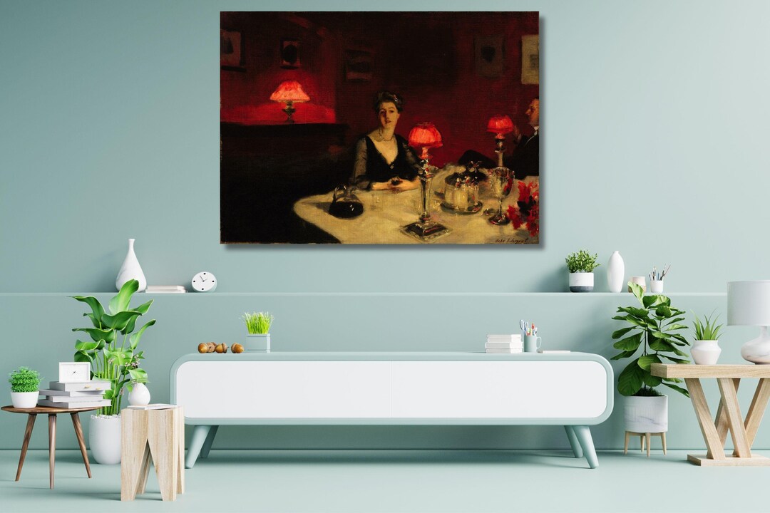 John Singer Sargent: A Dinner Table at Night (1884) Canvas Wall Art ...