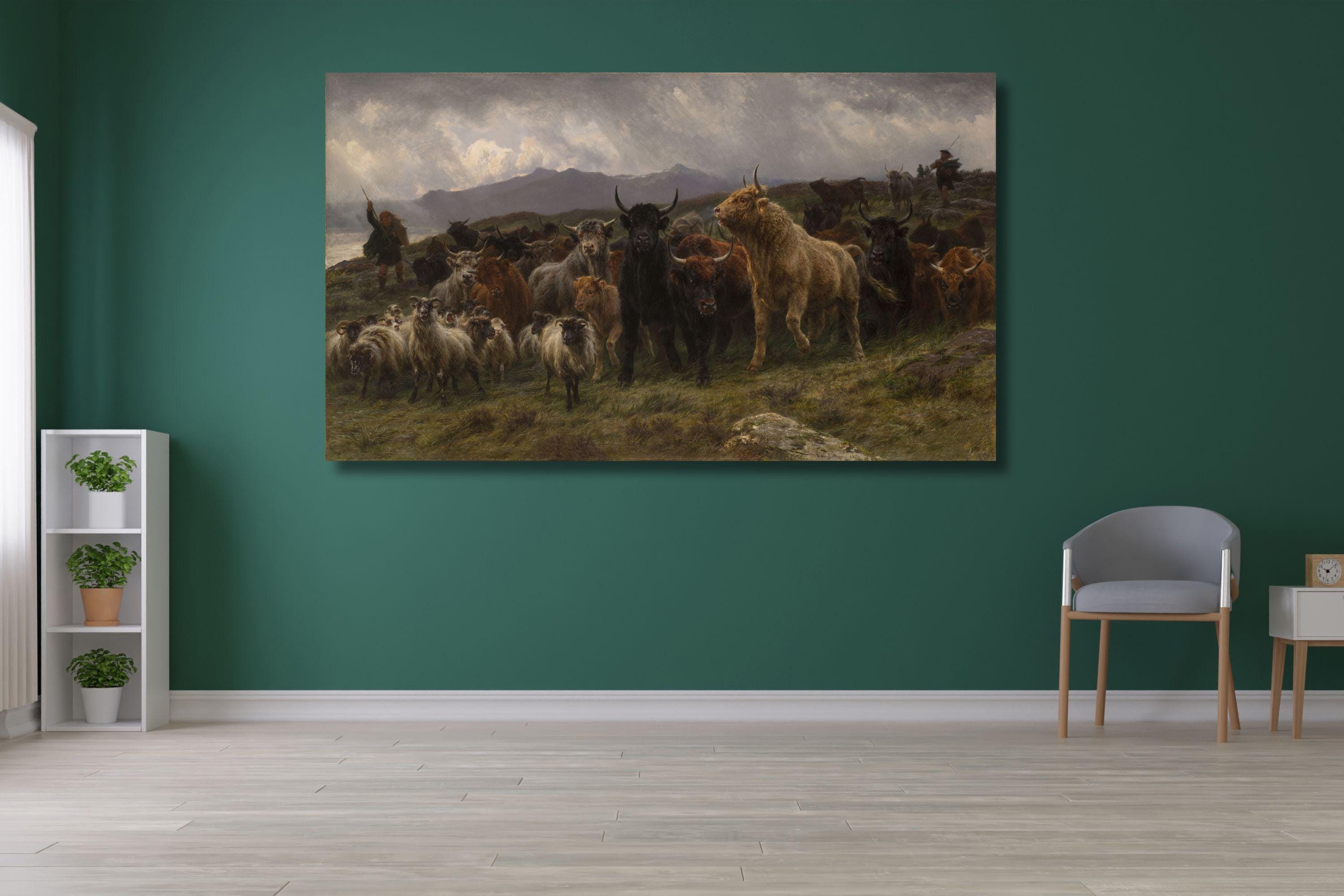 Rosa Bonheur: Highland Raid (1860) Canvas Art/sheep and Cows
