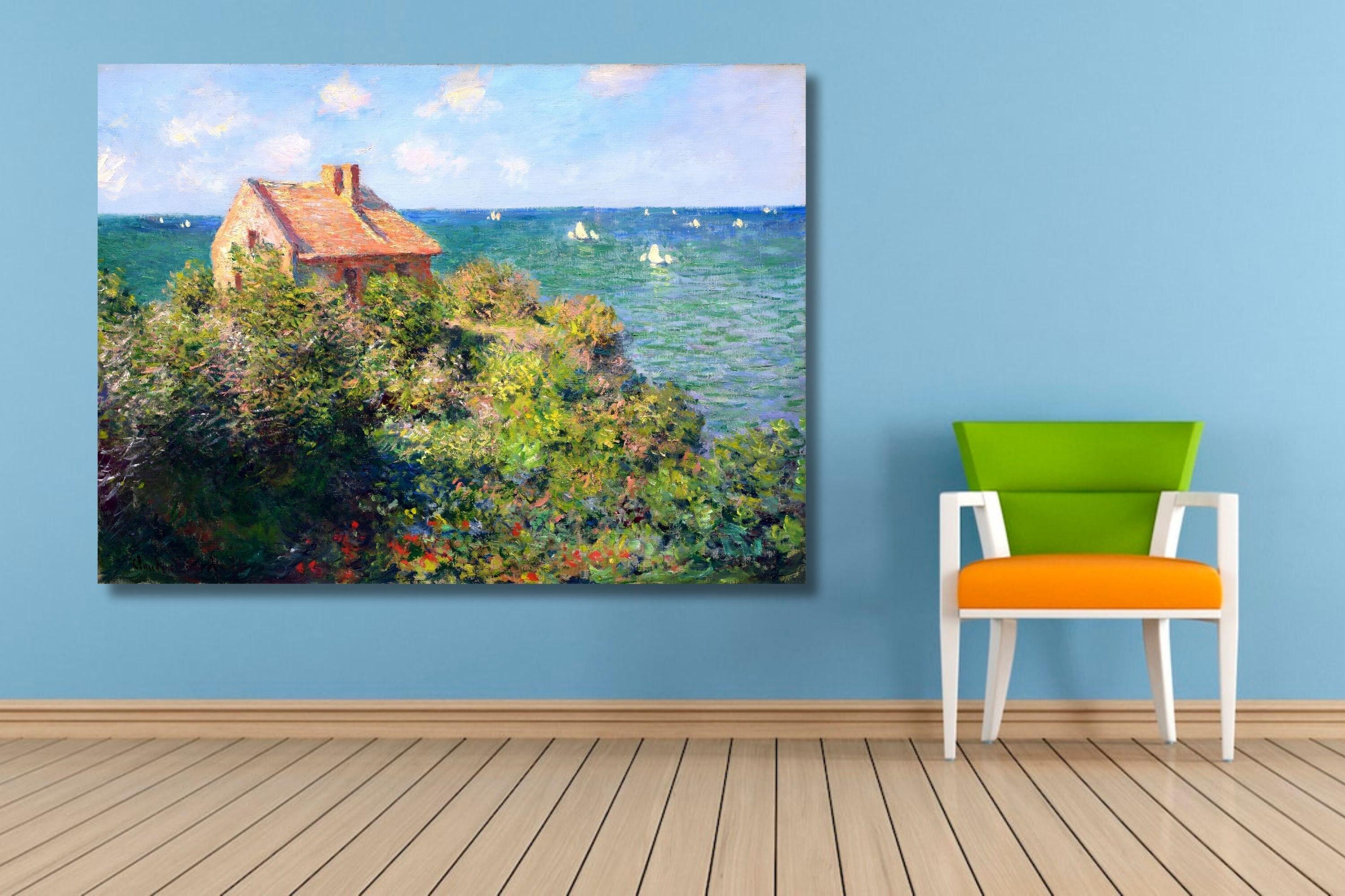 Etsy モネ 海 絵画 キャンバス キャンバスにモネの油絵を描いた後の海