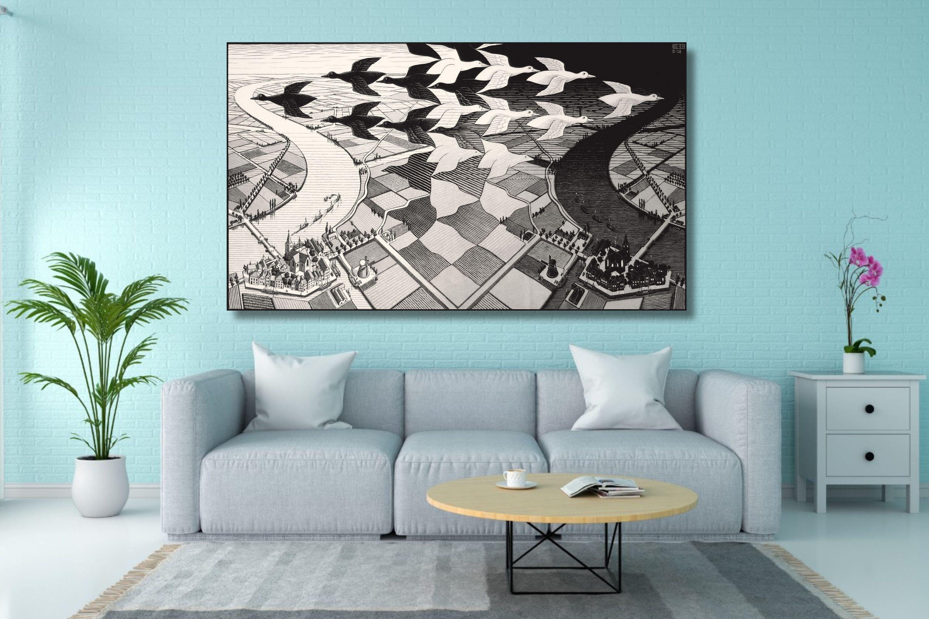 Maurits Cornelis Escher: Day and Night (1935) Canvas Art/high