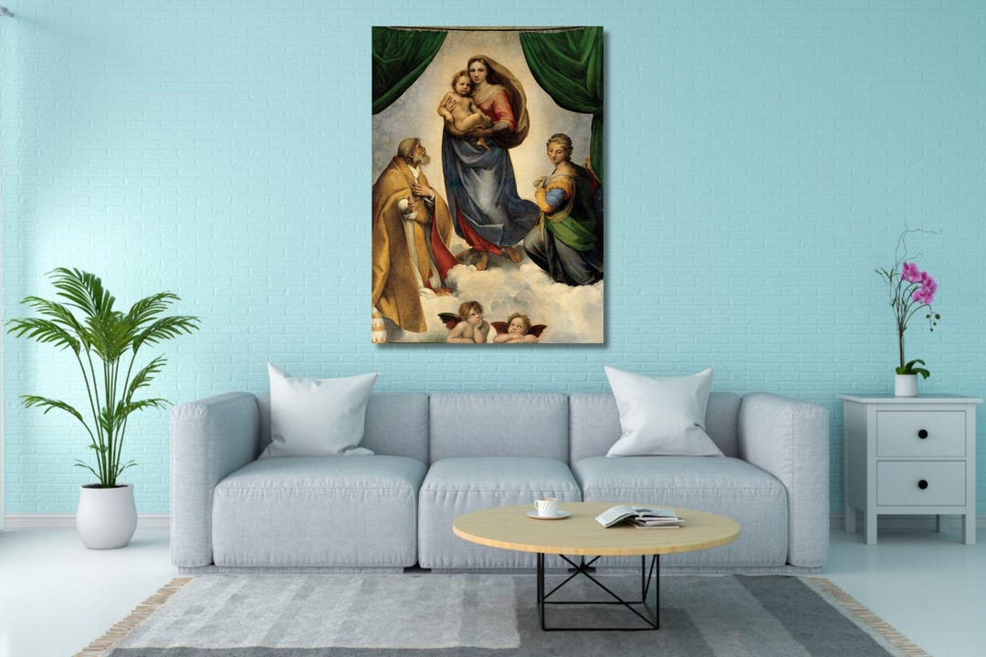 Raphael Sistine Madonna Canvas Wall Art/renaissance Religious Painting ...