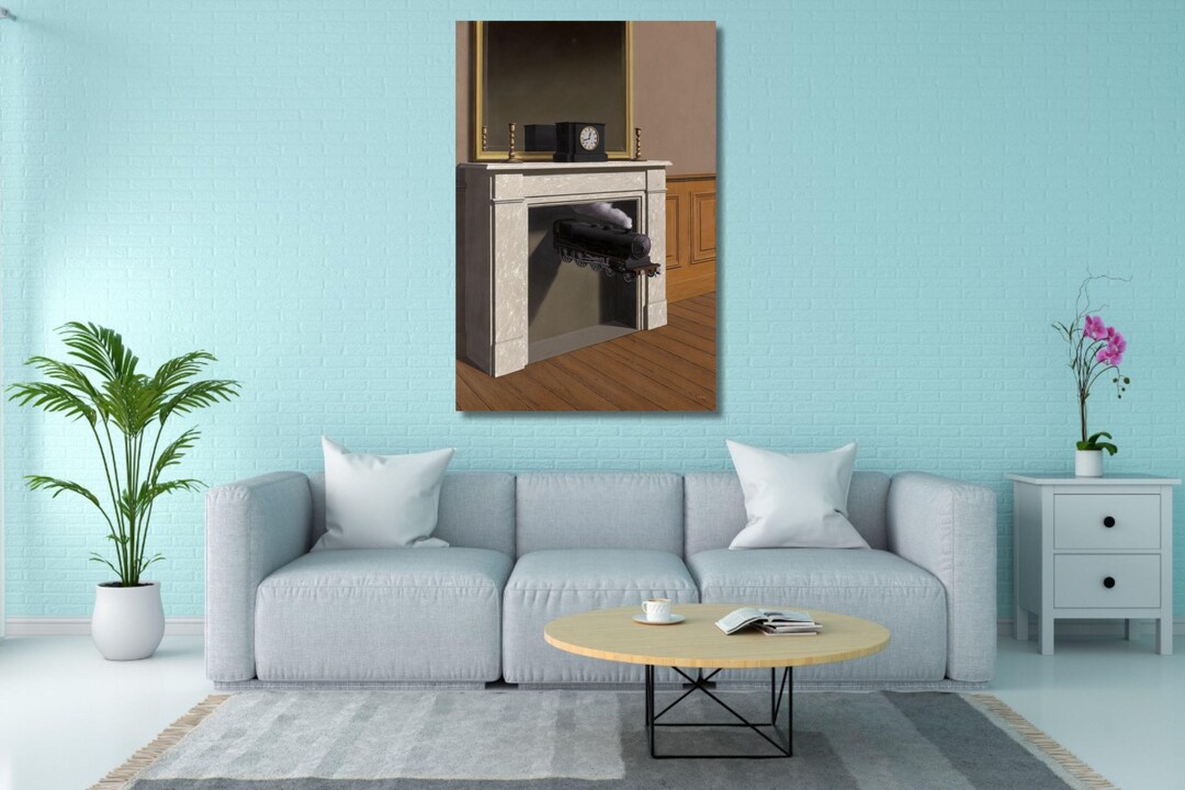 Rene Magritte Time Transfixed 1938 Canvas – Surreal Train in