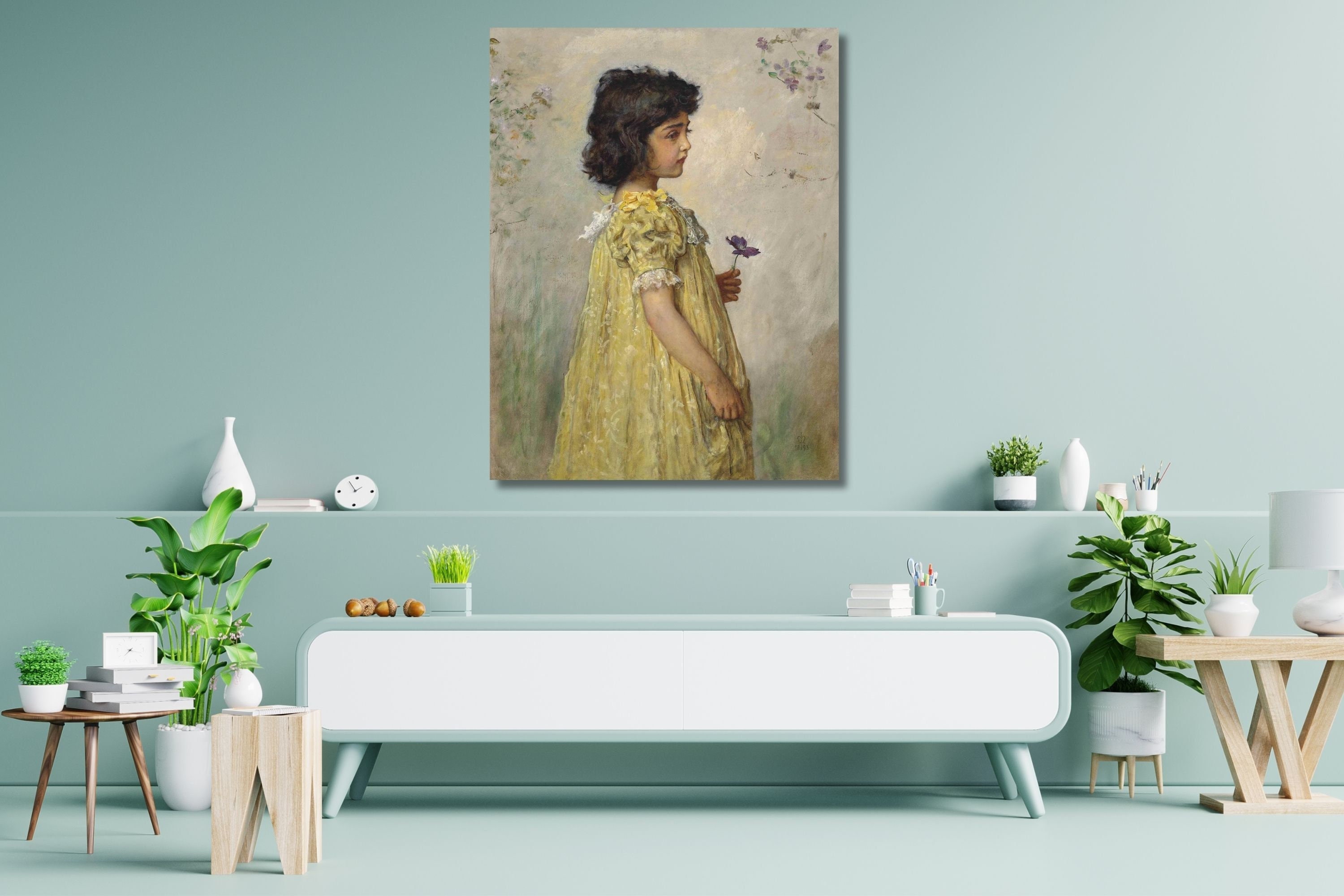 John Everett Millais: Pensive 1893 Canvas Wall Art, British Painting, Pre Raphaelite Print, Renaissance Poster, Artwork Gift, Fİne Art (4)