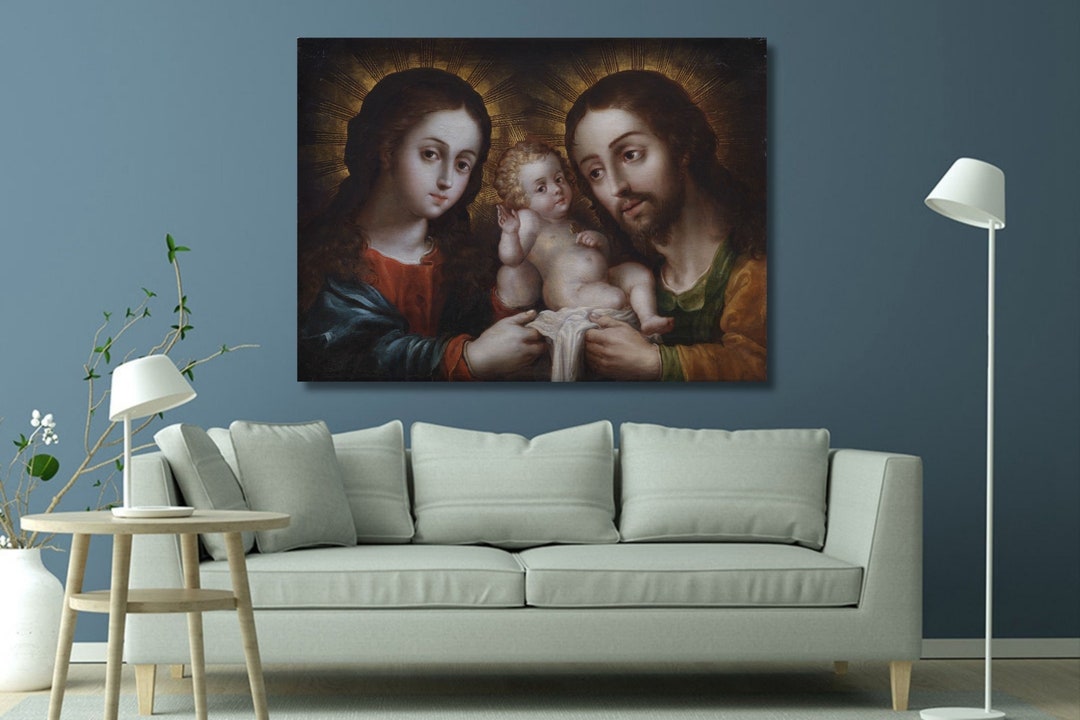 The Holy Family Canvas Wall Art/la Sagrada Familia Print/high Quality ...