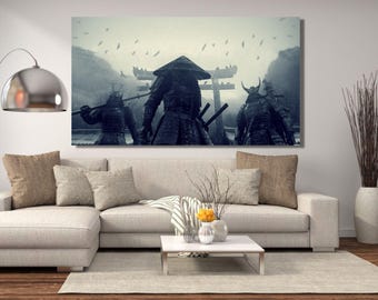 Samurai Warriors Canvas Art/Samurai Poster Print/Samurai wall Decor/Japanese Wall Decor/Motivation Art//Fighting Club Art/Samurai Painting/3