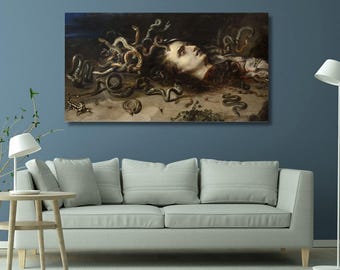 Peter Paul Rubens: The Head of Medusa (1617-18) Canvas Wall Art/High Quality Print/Reproduction Painting/Medusa Artwork/Medusa Poster Gift/4