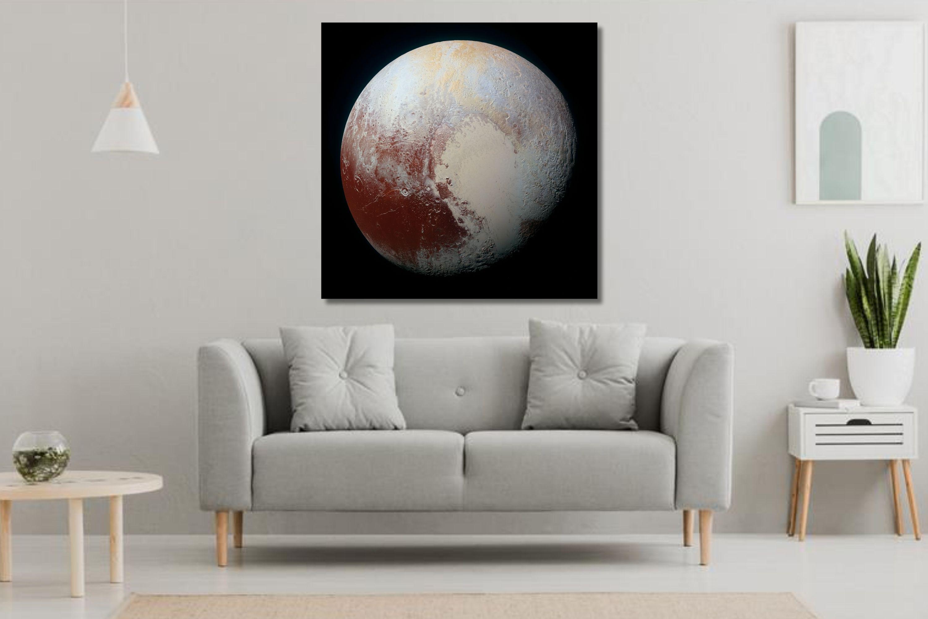 冥王星高解像度キャンバス/宇宙天文学ウォールアート/カラフルな太陽系