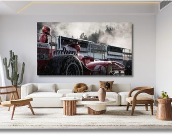 Michael Schumacher Canvas Wall Art, Formula 1 Poster Print, F1 Painting, F1 Grand Prix, F1 Fan Gifts, Ferrari Wall Decor, Birthday Gifts 51