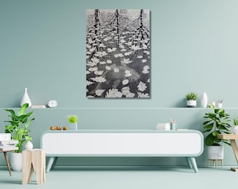 Maurits Cornelis Escher: Three Worlds (1955) Canvas Wall Art/Escher Fish Poster/High Quality Print/Artwork Painting/Home Wall Decor Gifts/6