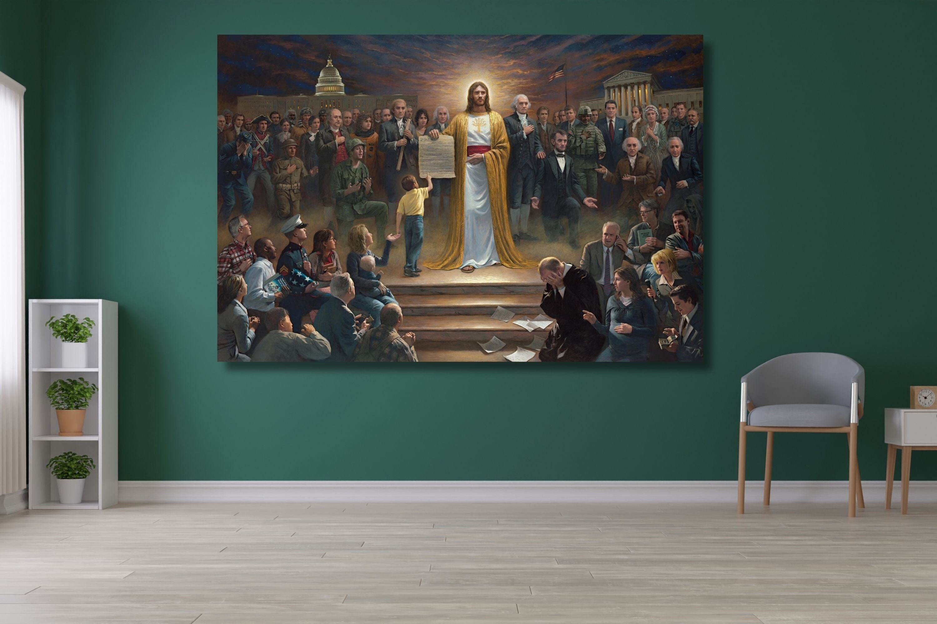 Jesus Among the People/jesus and America Wall Decor/christian Wall Art