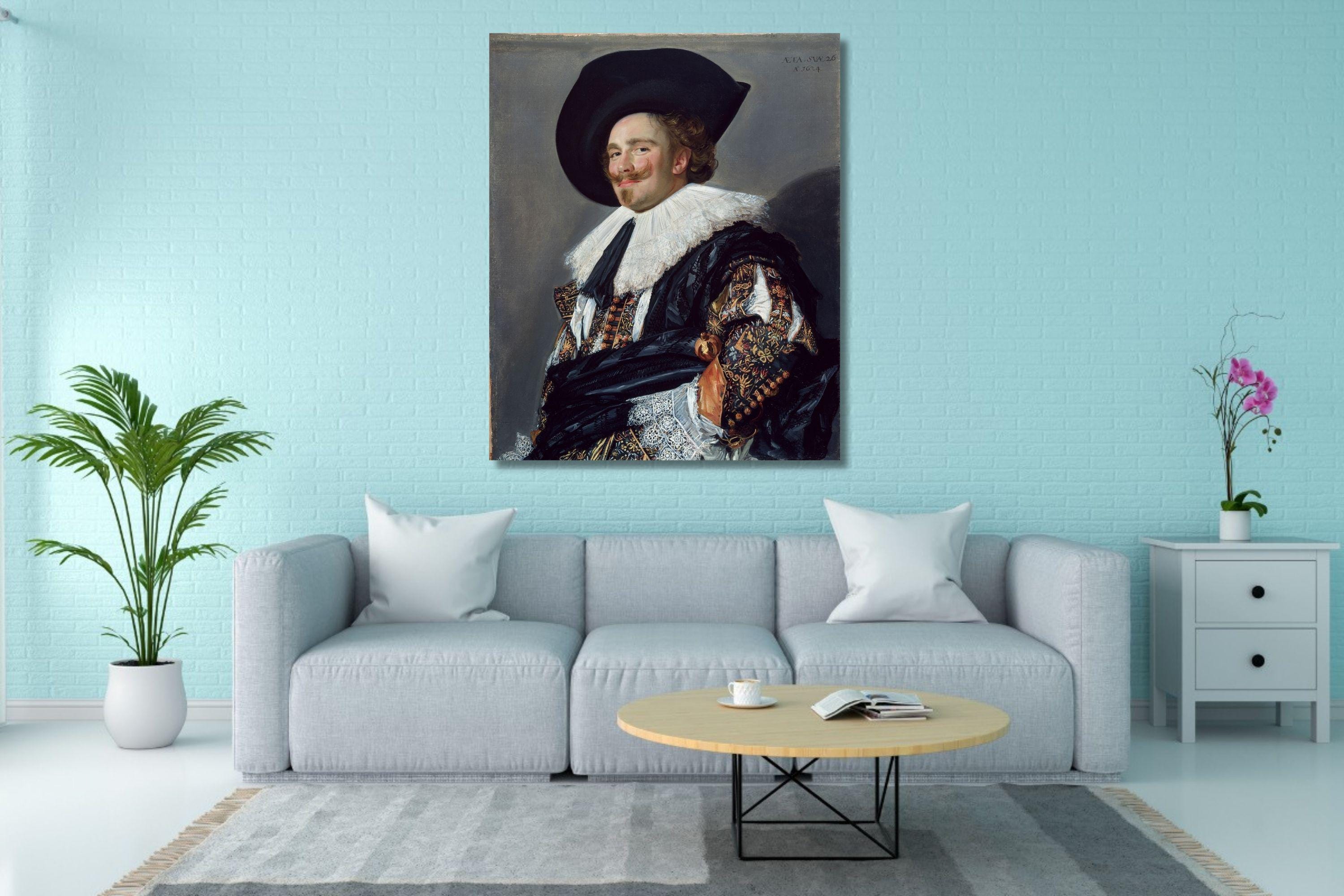 【中古】 微笑みの肖像 フランス・ハルス：笑う騎士 キャンバス/オランダ黄金時代の肖像画/17
